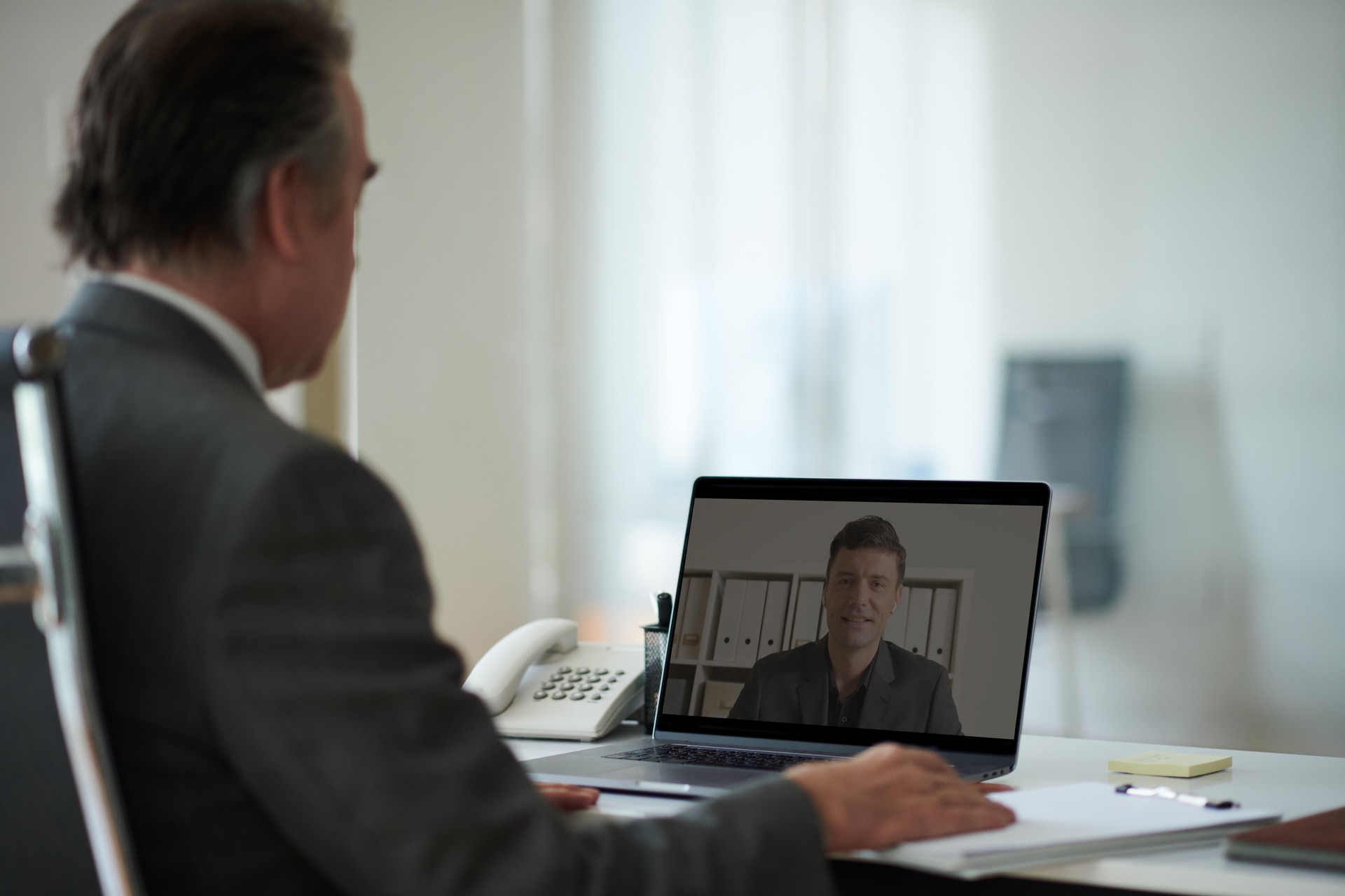 Entrepreneur Video Calling Coworker